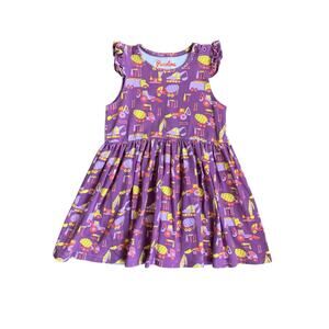 Piccolina Kids Aubrey Dress in Construction Print